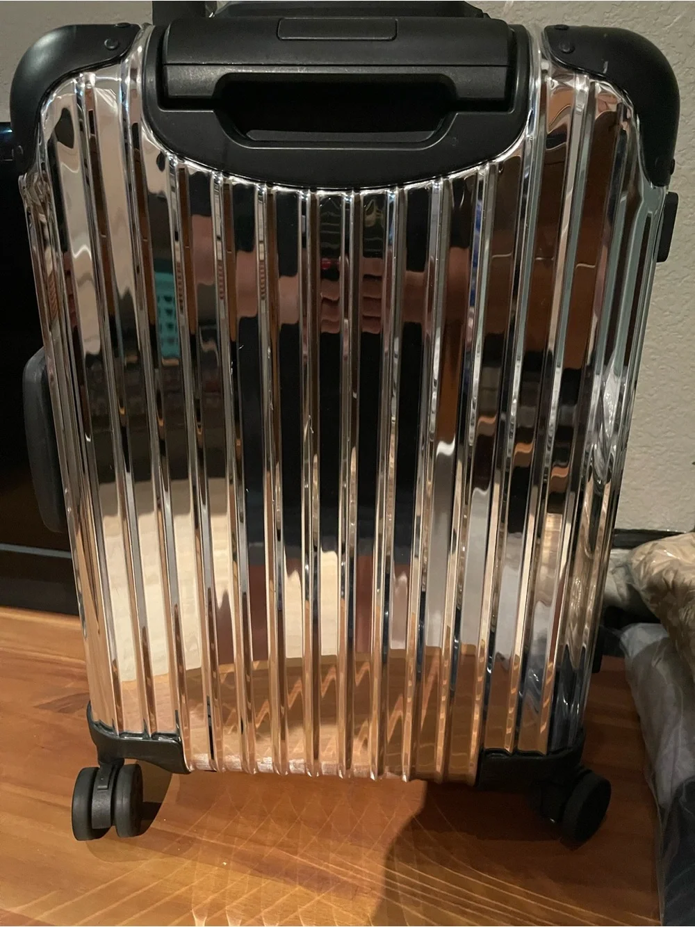 Rimowa x Moncler “Reflection” Silver Mirror Aluminum Cabin Suitcase